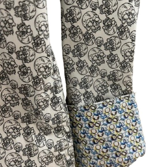 ROBERT GRAHAM Hopkins Skull Print Long Sleeve Button Down Shirt Classic Fit - S - Picture 7 of 16